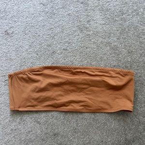 Skims Signature Swim Bandeau Bikini Top Almond